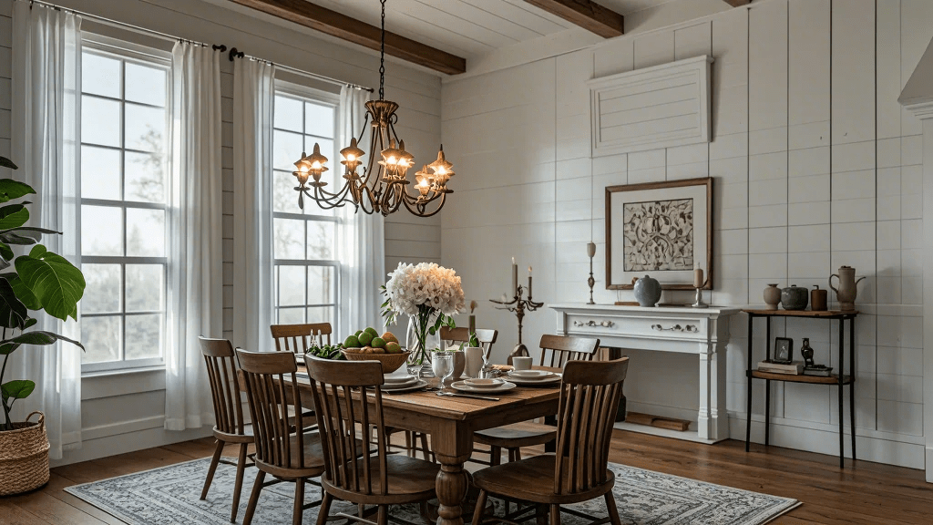 Shiplap with Chandeliers